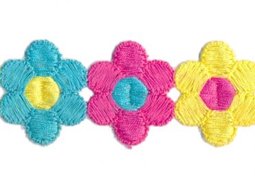 Daisy Lace Multicolored Embroidered Trim 1 1/4" - 1 Yard