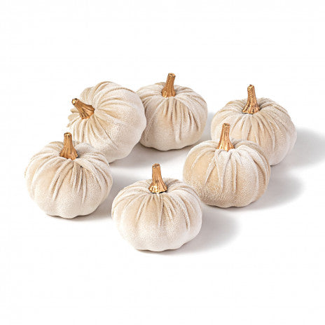 3" Velvet Foam Pumpkins: Champagne - (Set of 6) - Sugar Pink Boutique