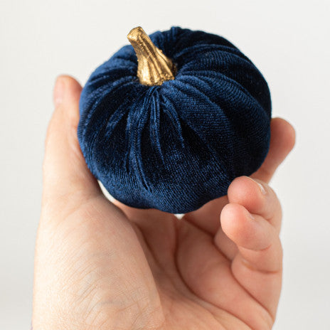 3" Velvet Foam Pumpkins: Navy Blue - (Set of 6)