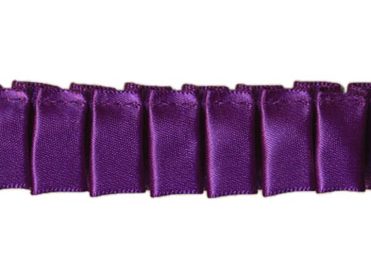 Ruffled Box Pleated Satin Ribbon/Trim - Purple - 7/8 inch - 1 Yard - Sugar Pink Boutique