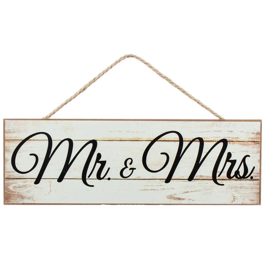 15" Wooden Sign: Mr. & Mrs. - Sugar Pink Boutique