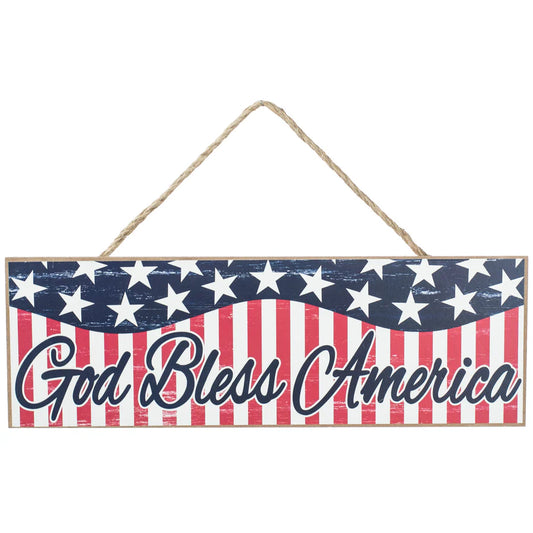 15" Wooden Sign: God Bless America - Sugar Pink Boutique