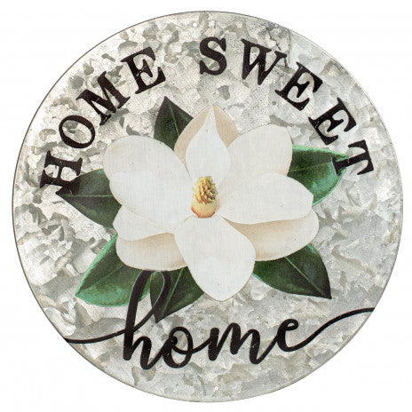 12" Metal Sign: Galvanized Home Sweet Magnolia - Sugar Pink Boutique