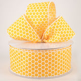 2 1/2" Satin Honeycomb Wired Ribbon: Yellow - 1 Yard