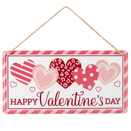 12" Embossed Metal Sign: Happy Valentine's Day - Sugar Pink Boutique