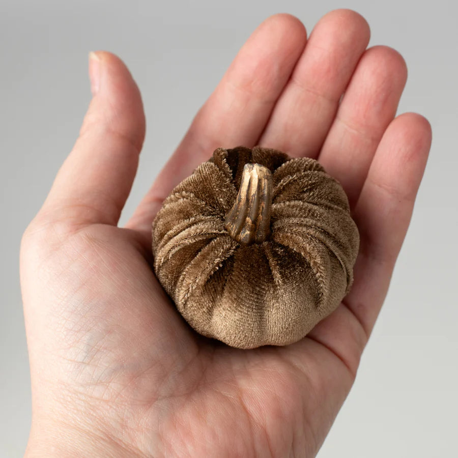 2" Velvet Foam Pumpkins: Brown (Set of 6) - Sugar Pink Boutique