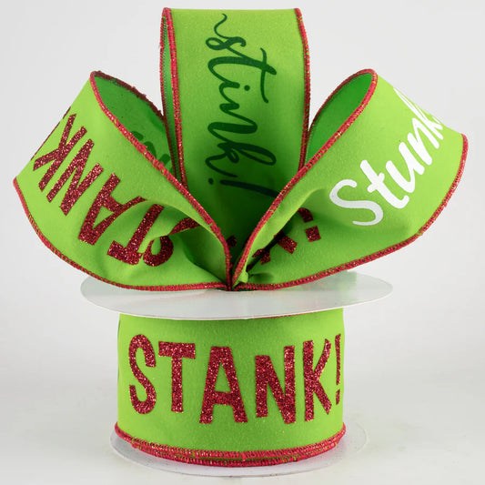 2 1/2" Stink Stank Stunk Velvet Wired Ribbon - 1 Yard - Sugar Pink Boutique
