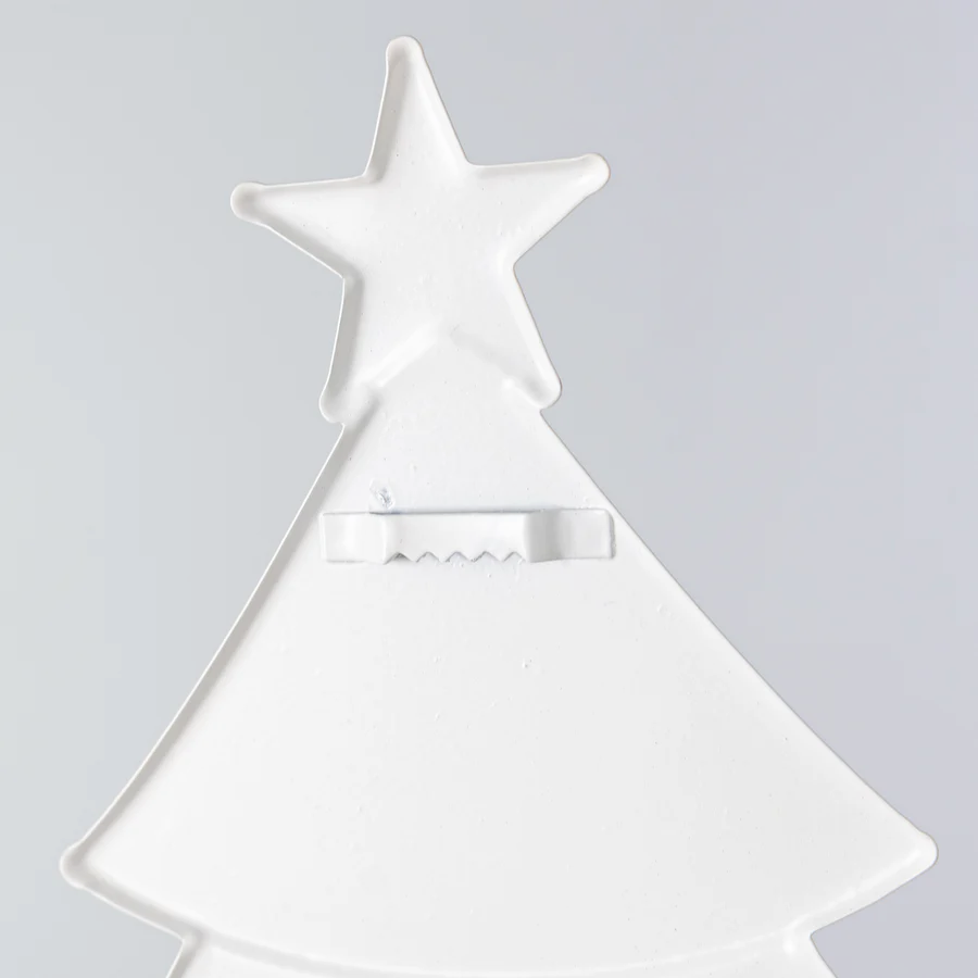 12" Metal Embossed Sign: Gingerbread Cookie Christmas Tree