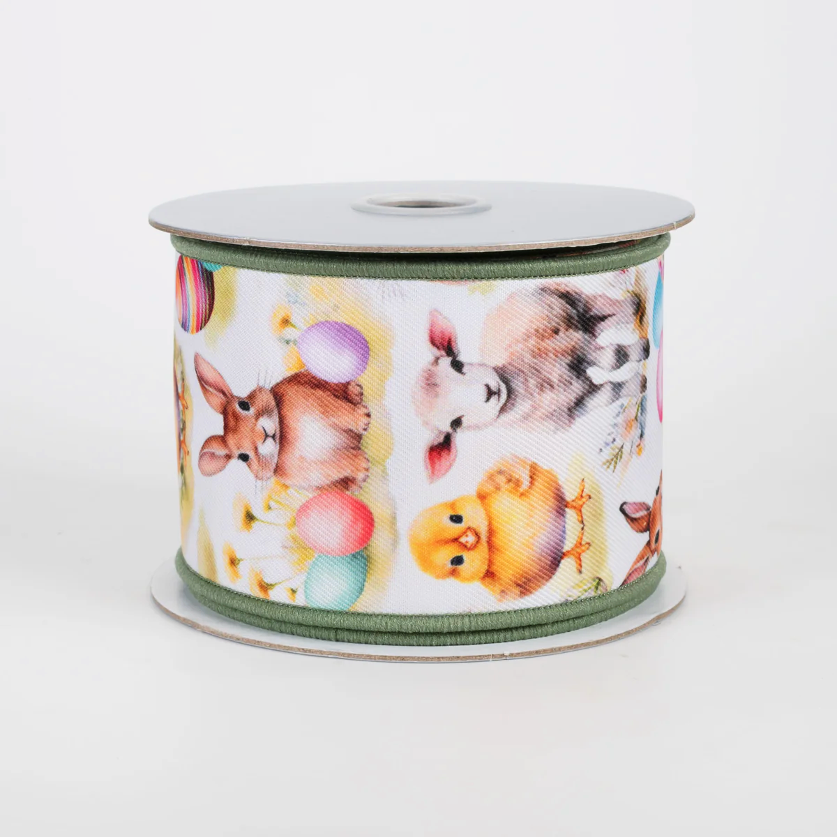 2 1/2" Brilliance Digital Print Easter Animals Wired Ribbon - 1 Yard