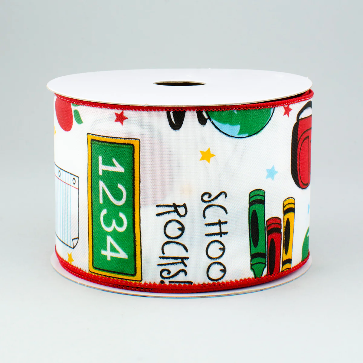 2 1/2" School Rocks Satin Wired Ribbon - 1 Yard