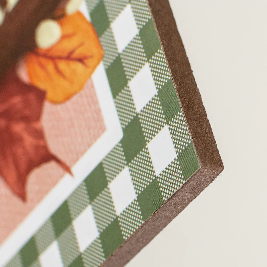 10" Square Wooden Sign: I Love Fall Most of All