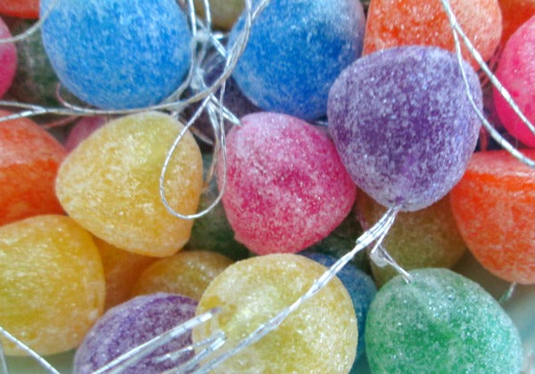 Glittered Pastel Gumdrop Ornaments - 5/8 inch - Set of 6 - Sugar Pink Boutique