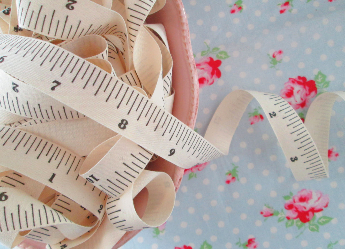 Tape Measure Ivory Canvas Ribbon - 3/4 inch - 1 Yard – Sugar Pink