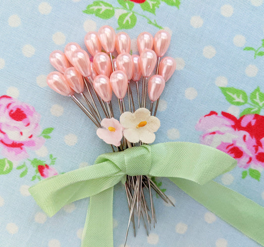 Corsage Pins - Pale Pink Pearl Teardrop- Set of 20 - Sugar Pink Boutique