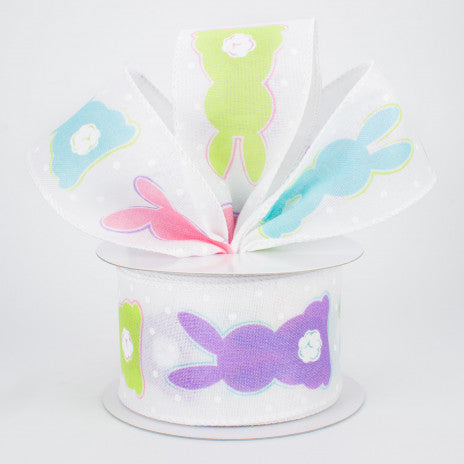 2 1/2" Bunny Bottoms Wired Ribbon: White - 1 Yard - Sugar Pink Boutique