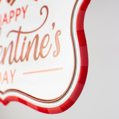 7" Embossed Edging "Happy Valentine's Day" Metal Sign - Sugar Pink Boutique