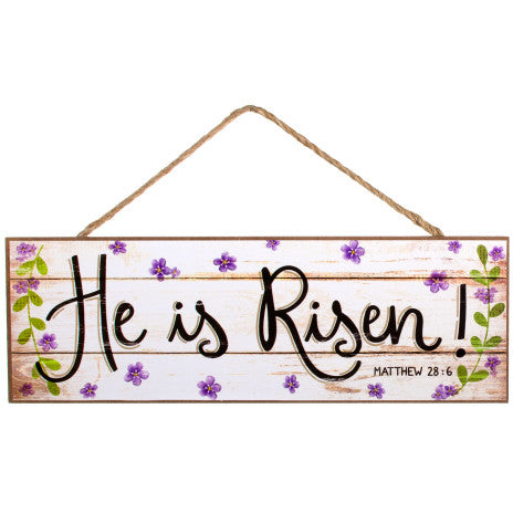 15" Wooden Sign: He Is Risen Wreath Decoration - Sugar Pink Boutique