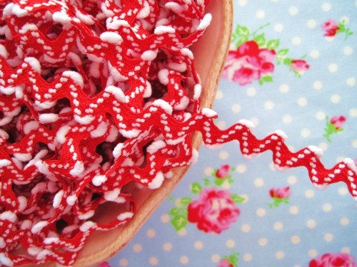 Pom Pom Ric Rac - Peppermint Twist - Trim - 5/8 inch - 1 Yard - Sugar Pink Boutique