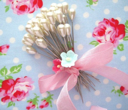 Corsage Pins - White Pearl Teardrop - Set of 20 - Sugar Pink Boutique