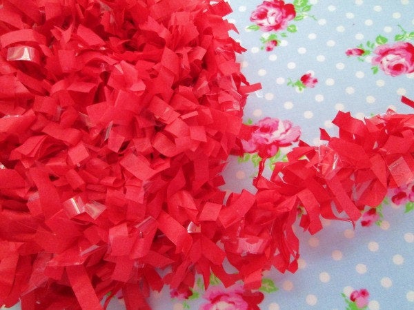 Tissue Garland Festooning Fringe - Pomegranate Red - 2 inch - 1 Yard