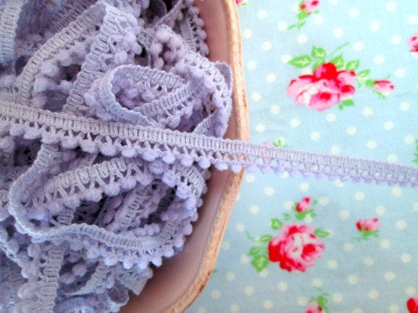 Mini Pom Pom Trim - Lilac Petite - Ball Fringe - 1 Yard - Sugar Pink Boutique