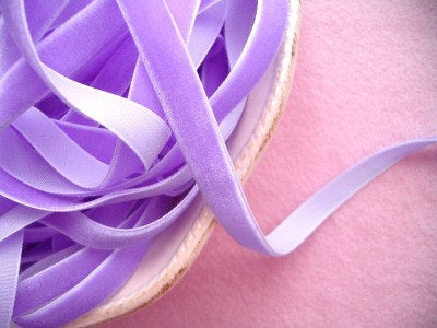 Orchid Velvet Ribbon - 3/8 inch - 1 Yard - Sugar Pink Boutique