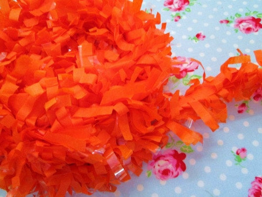 Tissue Garland Festooning Fringe - Pumpkin Orange - 2 inch - 1 Yard - Sugar Pink Boutique