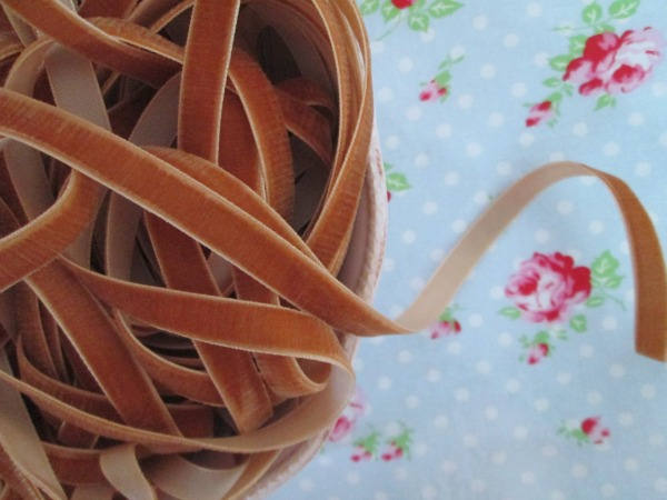 Caramel Velvet Ribbon - 3/8 inch - 1 Yard - Sugar Pink Boutique