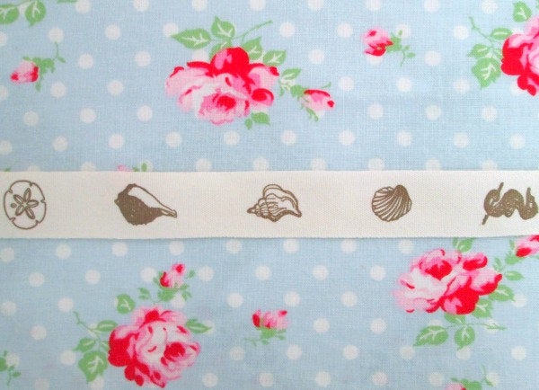 Seashell Ivory Canvas Ribbon - 3/4 inch - 1 Yard - Sugar Pink Boutique