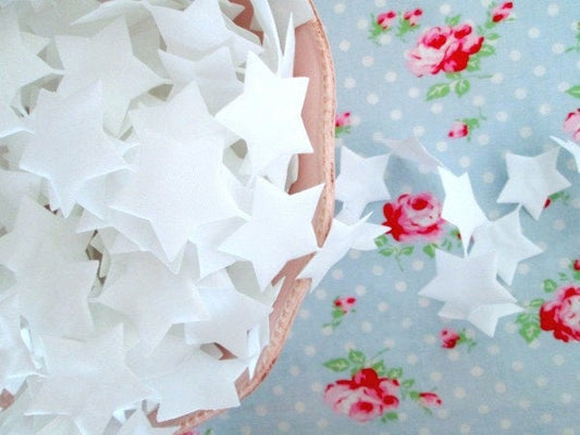 White Star Garland Ribbon - 1 1/2 inch - 1 Yard - Sugar Pink Boutique