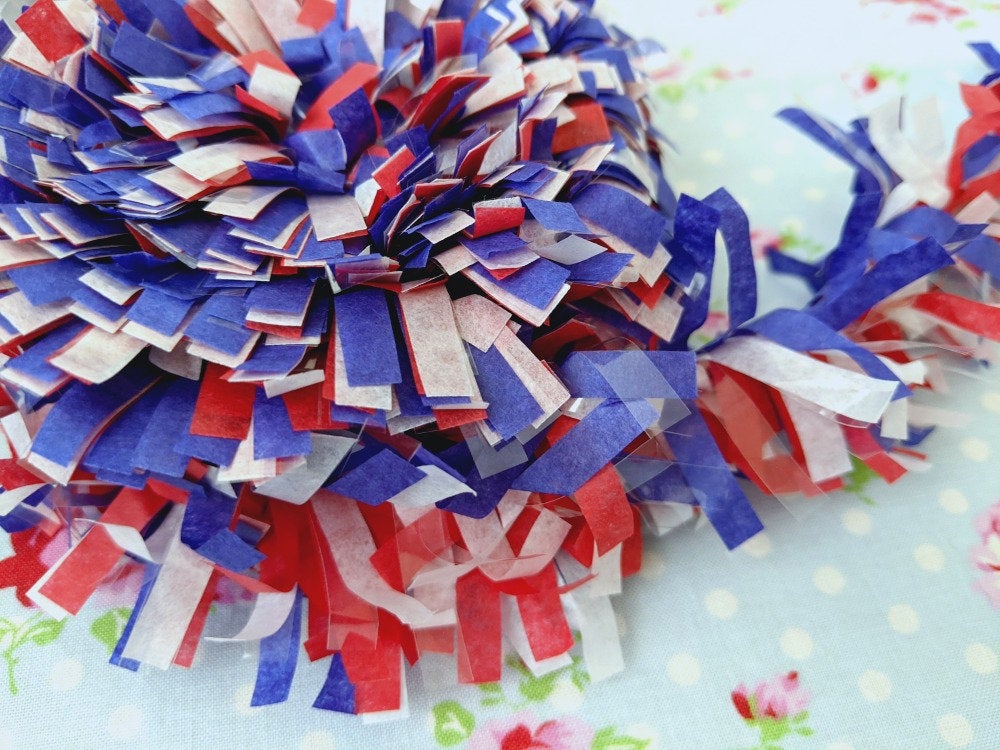 Tissue Garland Festooning Fringe - Patriotic Red White & Blue - 2 inch - 1 Yard