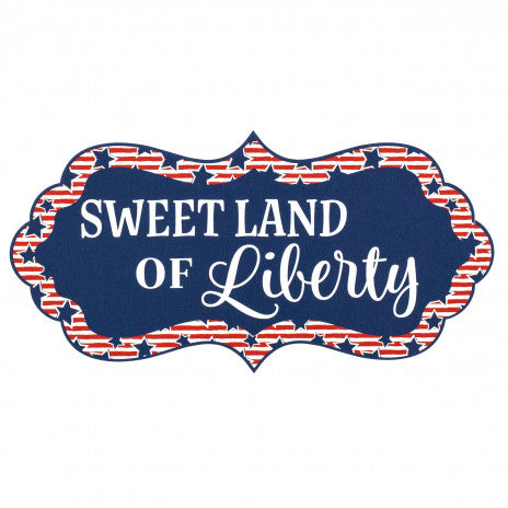12" Scalloped Waterproof PVC Sign : Sweet Land of Liberty - Sugar Pink Boutique