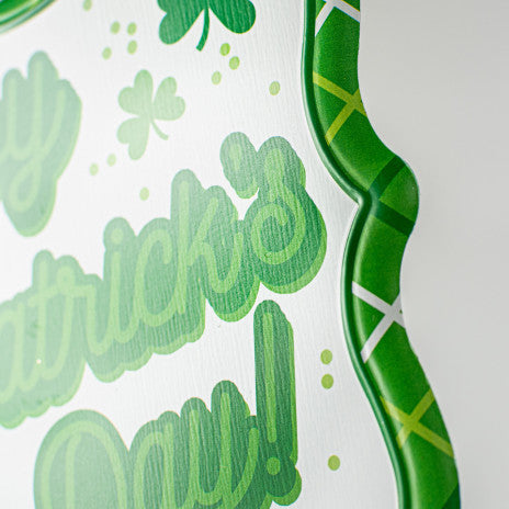 7" Embossed Edging "Happy St. Patrick's Day" Metal Sign - Sugar Pink Boutique