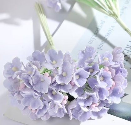 Forget Me Not Vintage Style Millinery Paper Flower Bouquet - Lavender - 1 Bouquet