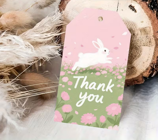 Spring Bunny Thank You Gift Tags - Set of 45