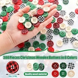 Christmas Wooden Buttons - Set of 60