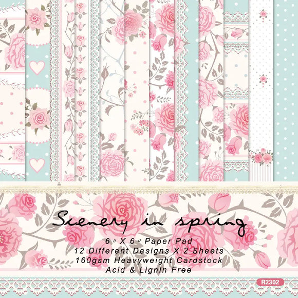 Scenery in Spring Shabby Chic Floral Pink and White 6