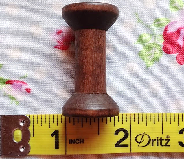Set of 5 - Dark Walnut Brown Wooden Spools - 1.57"
