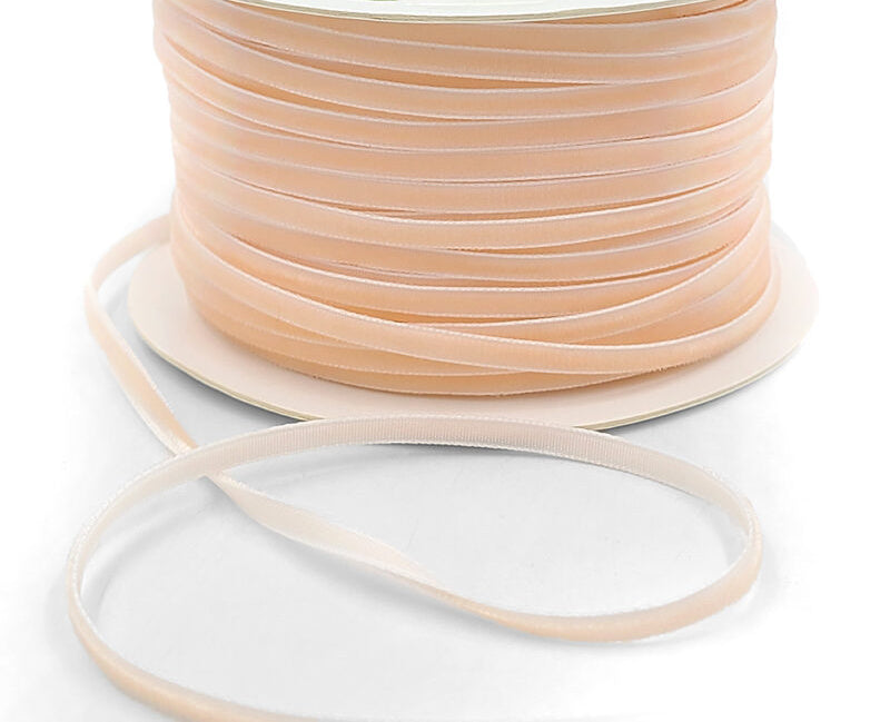 Nude Velvet String Ribbon - 1/8 inch - 1 Yard