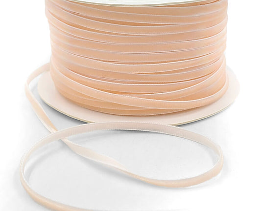 Nude Velvet String Ribbon - 1/8 inch - 1 Yard