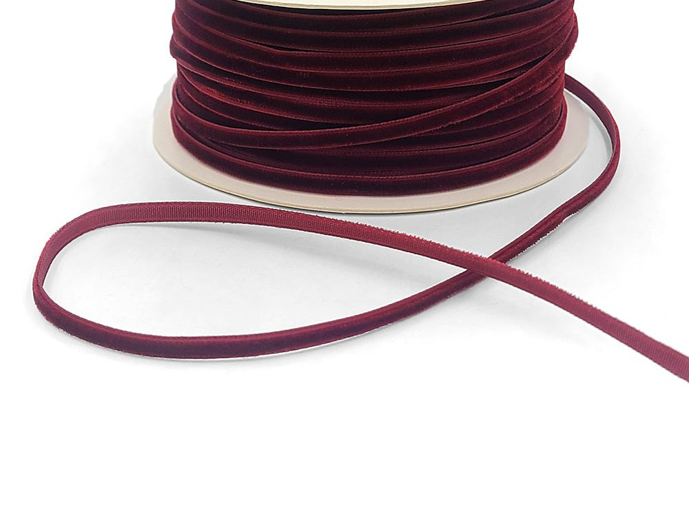 Burgundy Velvet String Ribbon - 1/8 inch - 1 Yard