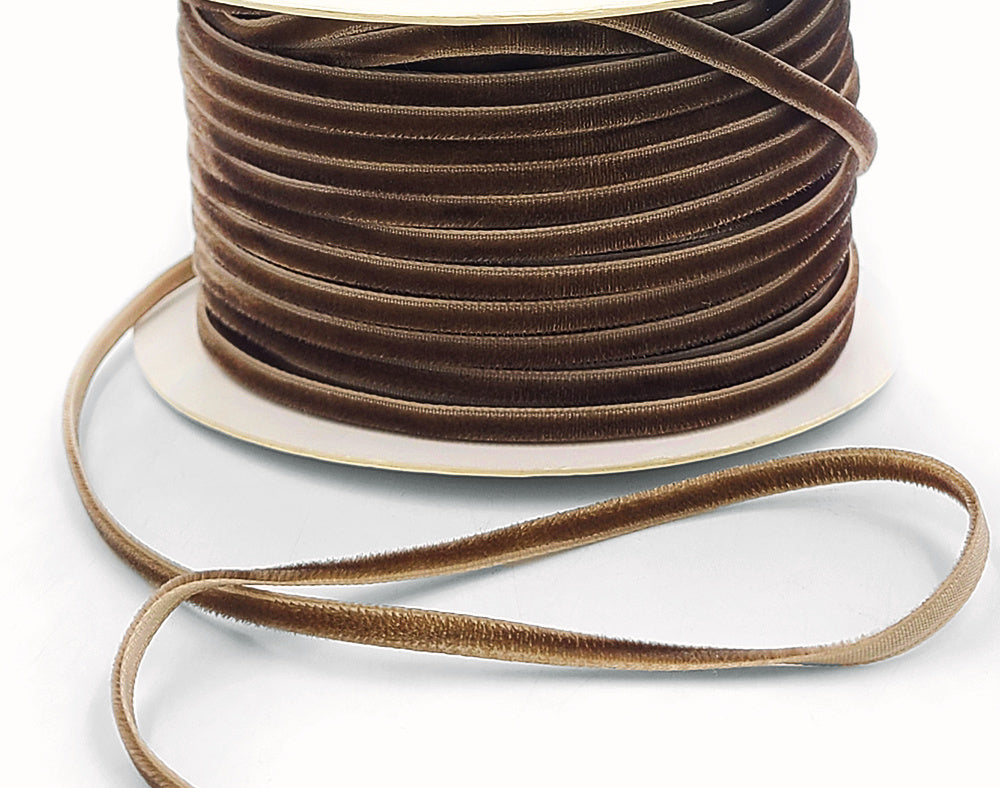 Brown Velvet String Ribbon - 1/8 inch - 1 Yard