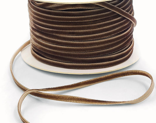 Brown Velvet String Ribbon - 1/8 inch - 1 Yard