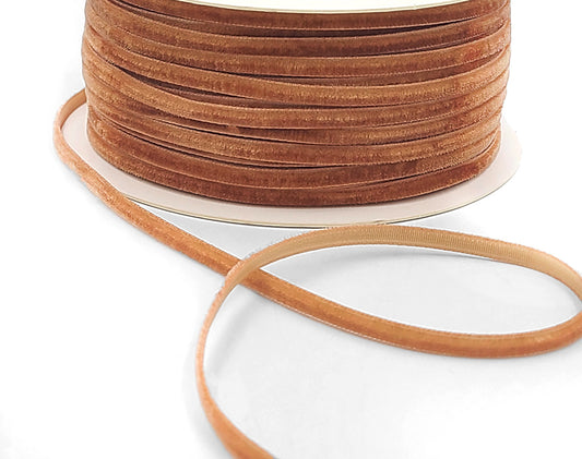 Caramel Velvet String Ribbon - 1/8 inch - 1 Yard