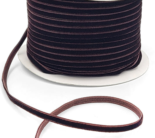 Dark Brown Velvet String Ribbon - 1/8 inch - 1 Yard