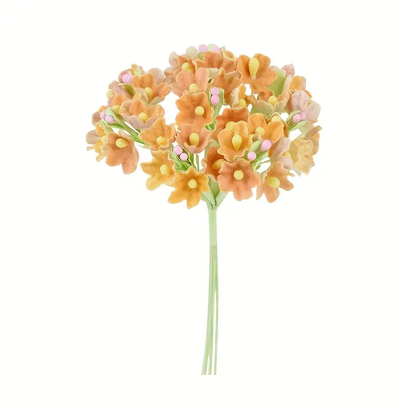 Forget Me Not Vintage Style Millinery Paper Flower Bouquet - Apricot Nectar - 1 Bouquet