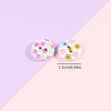 Pink and White Spring Mix Wooden Painted Buttons - Set of 50