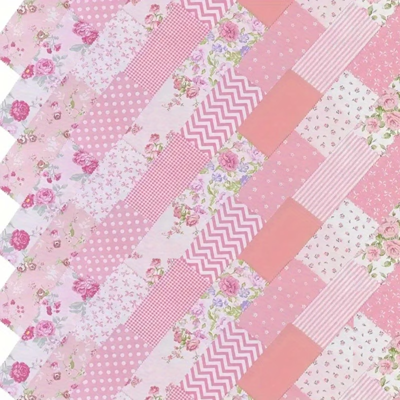 Shabby Chic Pink Floral Jelly Roll - 2.48" X 19.69" - Set of 42 Fabric Stripes