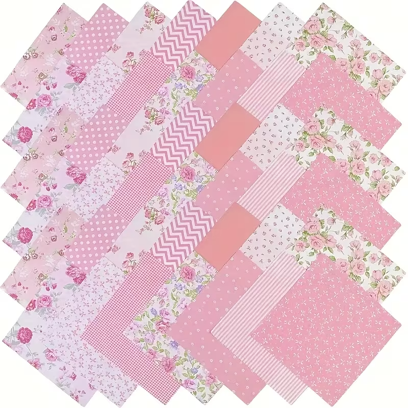 Shabby Chic Pink Charm Pack - 5" X 5" - Set of 42 Fabric Squares