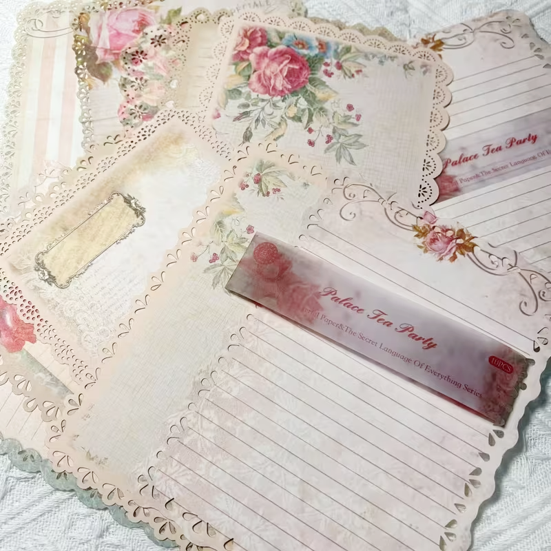 Vintage Style Tea Party Junk Journal Papers 5" x 7" - Set of 10